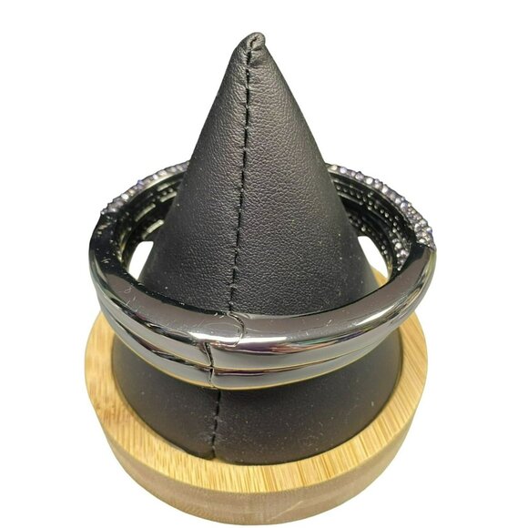 Joan Boyce Hinged Bracelets Set Of 2 With Sparkling Purple Rhinestone - Elegant - Picture 2 of 6